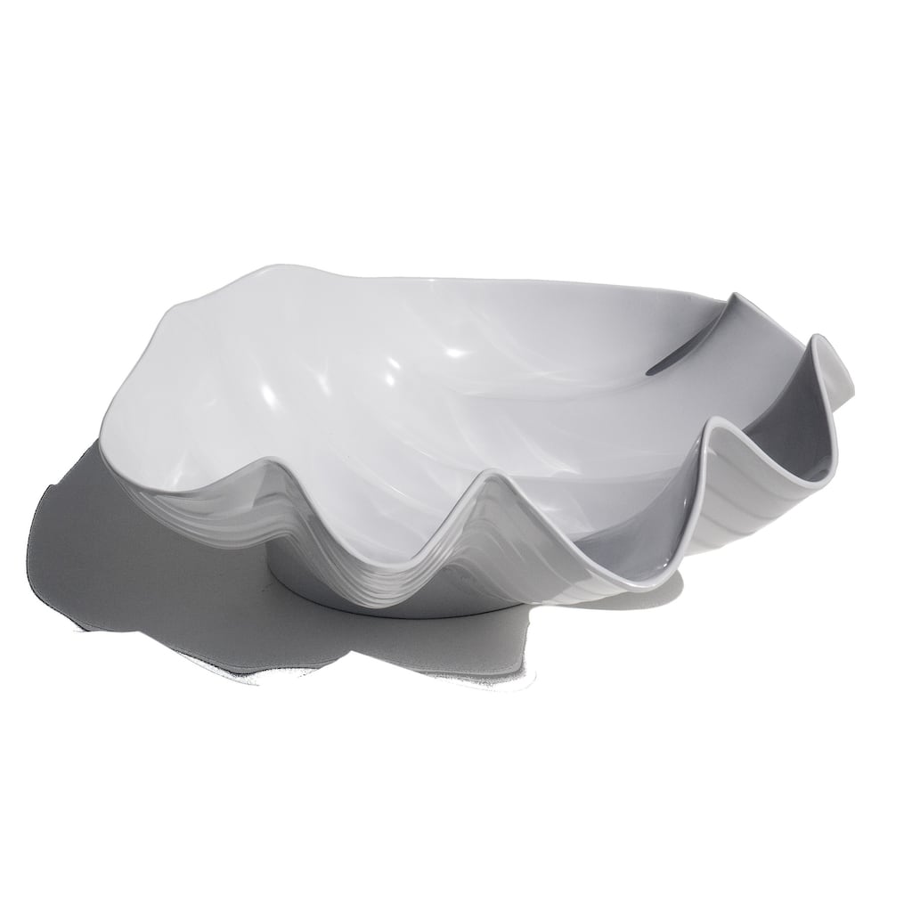 Abode Homewares Coastal Melamine Shell Serving Bowl - White - 14.9 "x 13"