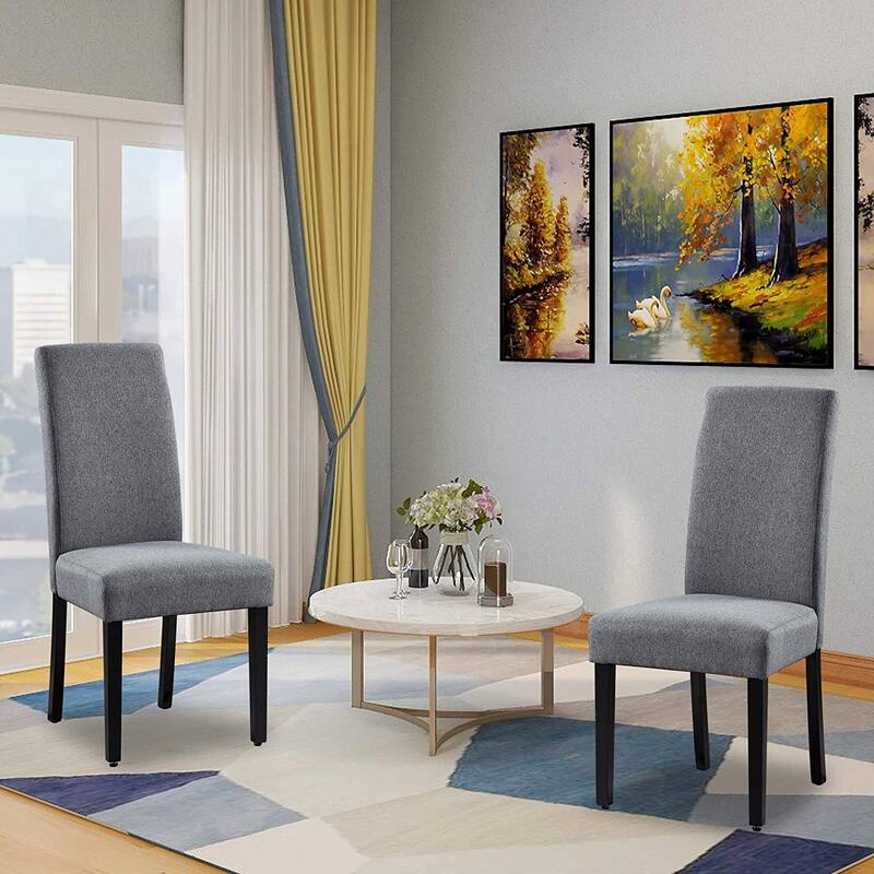 Copper Grove Elorza Grey Upholstered Solid Wood Armless Accent Chairs (Set of 2) - 12 x 18 x 36 Inches