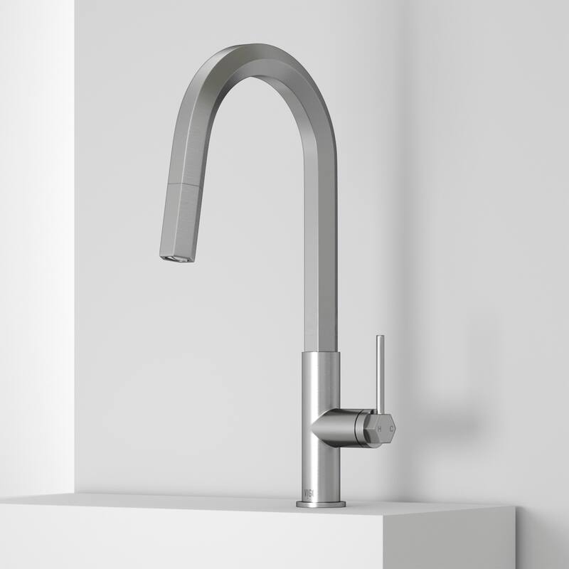 VIGO Hart Hexad 18" H Single Handle Pull-Down Kitchen Faucet