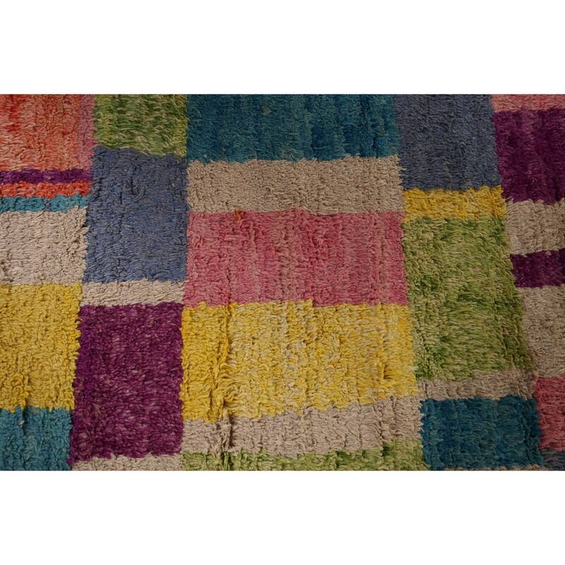 Colorful Plush Moroccan Oriental Area Rug Handmade Wool Carpet - 6'11" x 10'4"