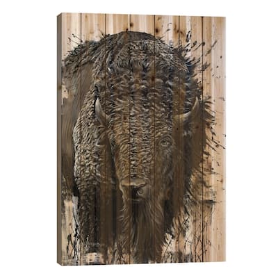 Prairie Giant Print On Wood by Angela Bawden - Multi-Color