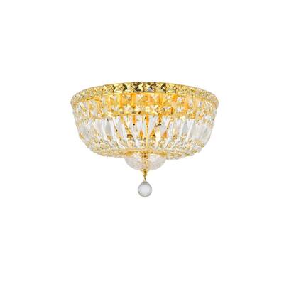 Tranquil 6 light Gold Flush Mount Clear Royal Cut Crystal - Exact Size
