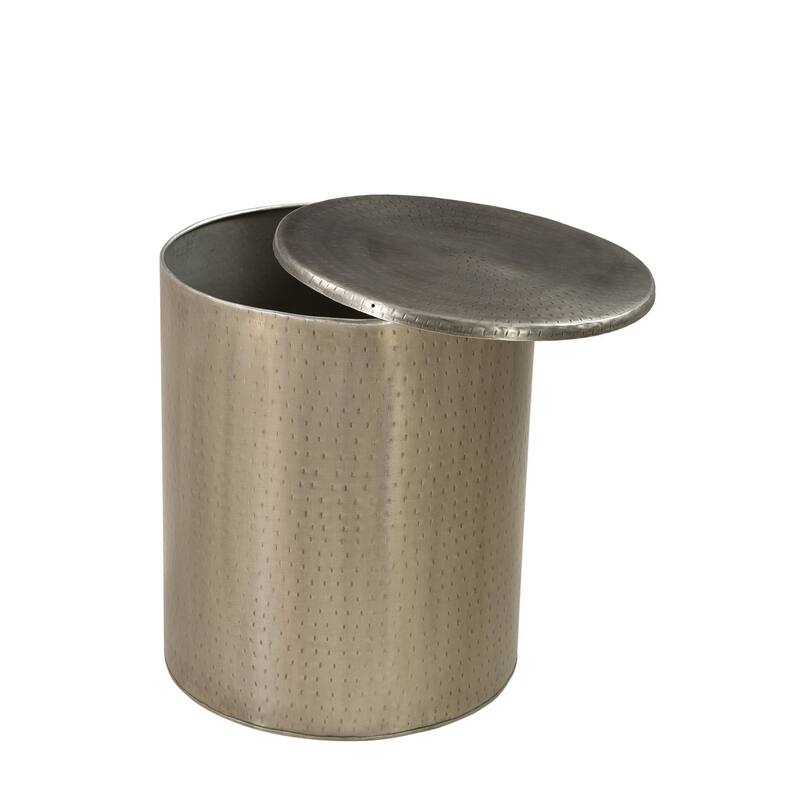 Alevi Drum Silver Iron End Table