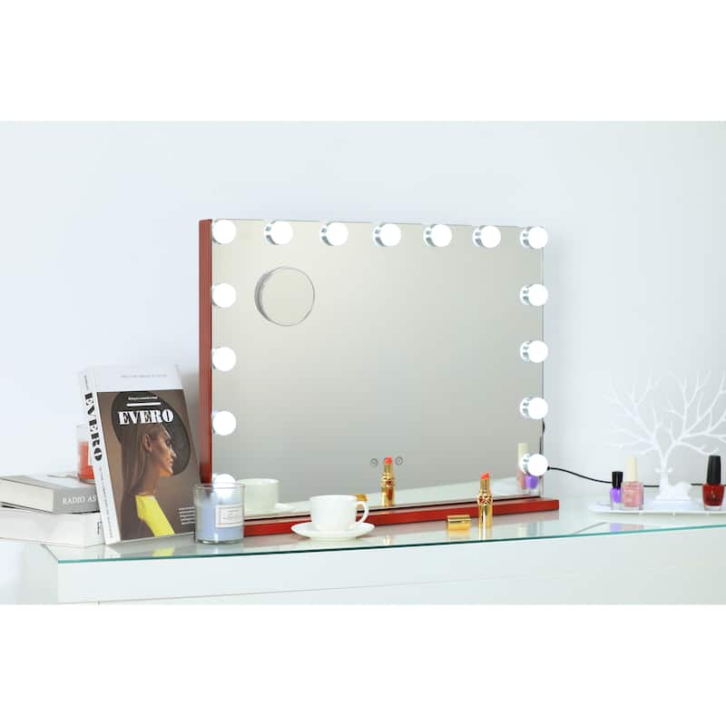 Hollywood Vanity Makeup Colorful Mirror with Lights - Red