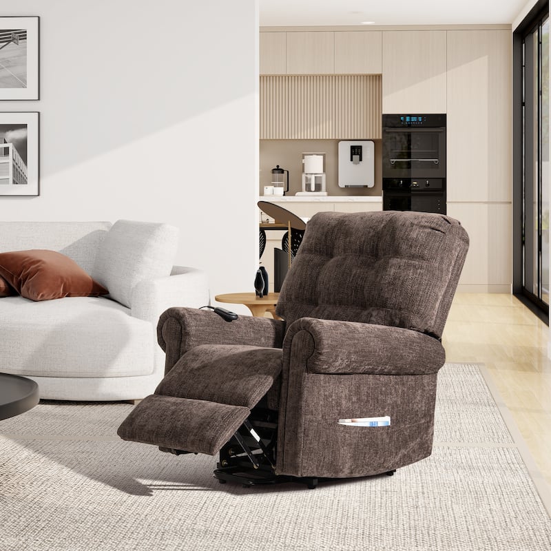 Irwin 36" Power Lift Assistance Recliner Chair - Chocolate Brown Chenille