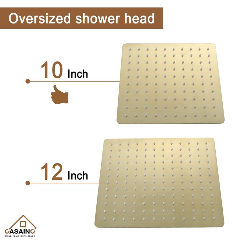 CASAINC 2-Function 10-In Wall Mounted Shower System with Handheld Shower