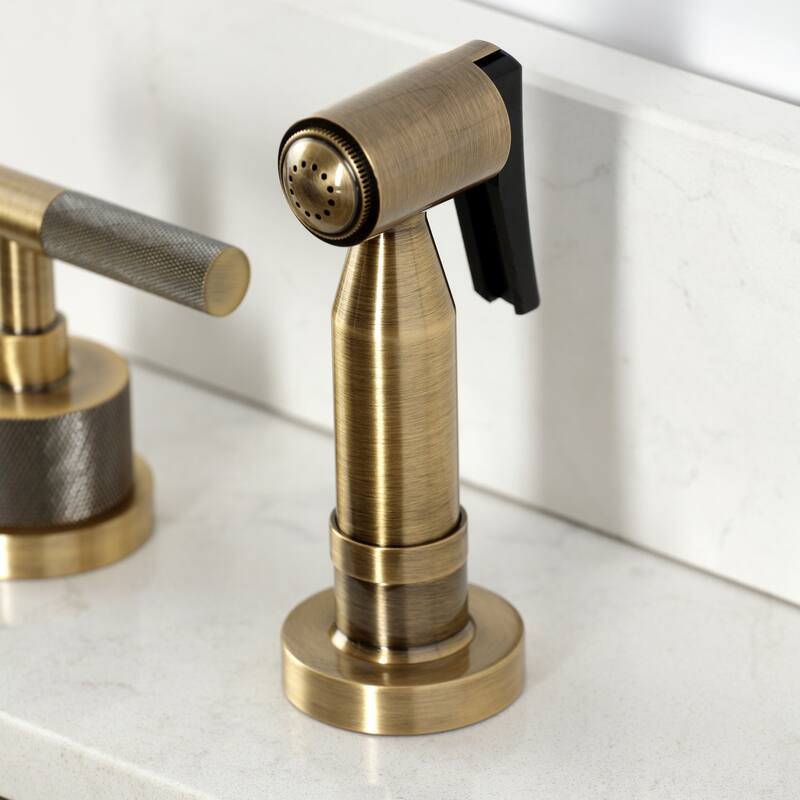 Kingston Brass Essex Double-Handle Wall-Mount Pre-Rinse Bridge Kitchen Faucet