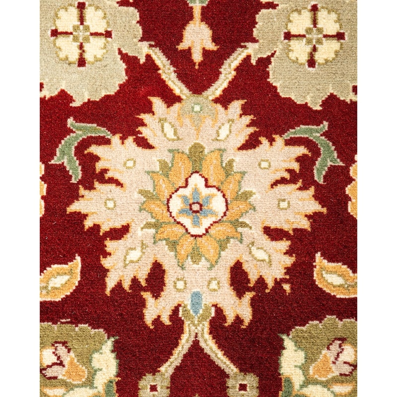 Overton Handknotted Wool Traditional Oriental Orange Area Rug - 3' x 5'
