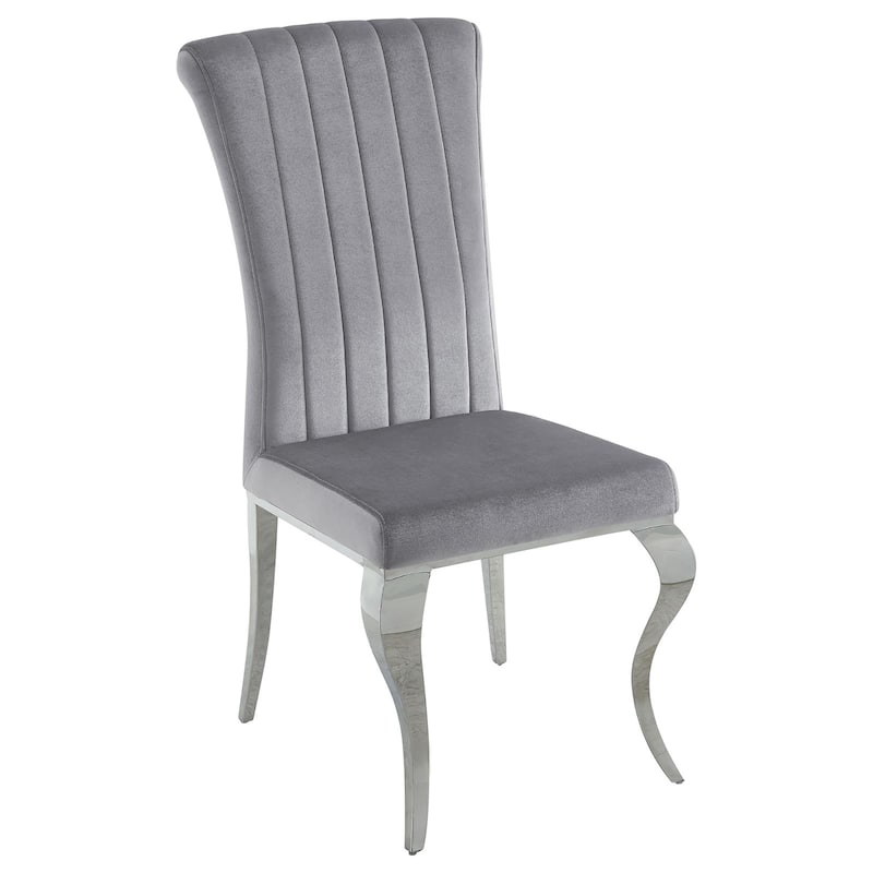 Upholstered Side Chairs with Metal Legs(Set of 4) - Grey