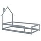 preview thumbnail 47 of 64, Twin Size Wood House-Shaped Headboard Floor Bed with Fences