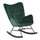 preview thumbnail 25 of 46, Carson Carrington Mid-century Modern Velvet Rocker Accent Chair Green/ Walnut