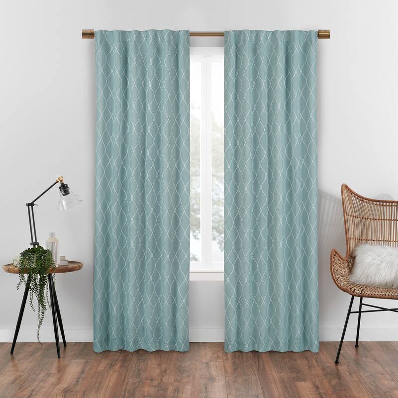 Eclipse Nora Geo Embroidery Absolute Zero Blackout Window Single Panel