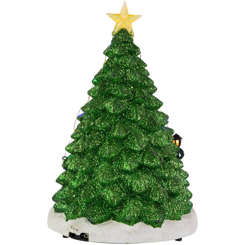 13" LED Lighted Animated and Musical Santa's Toy Shop Christmas Village Display