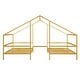 preview thumbnail 13 of 16, Metal Double Twin Size Triangular House Beds with Built-in Table, White, Modern Design