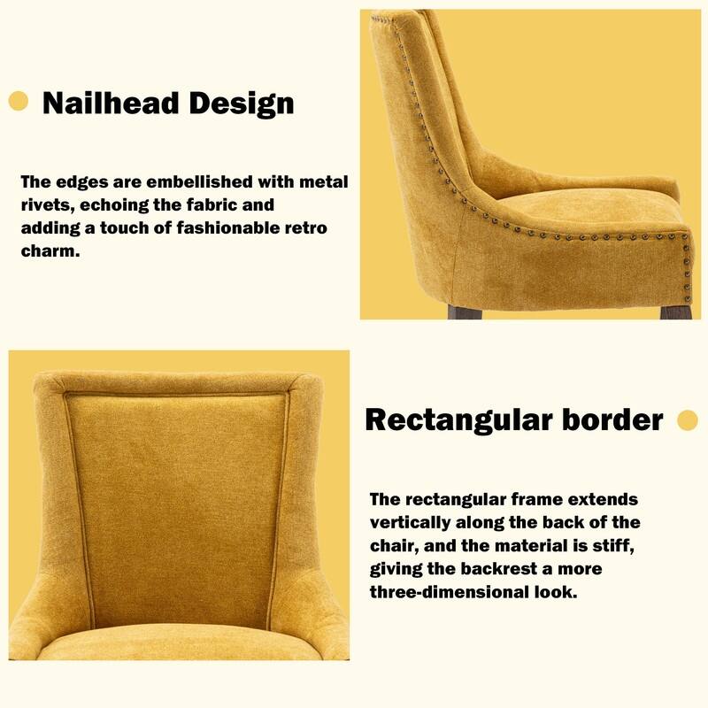 Thickened Side Dining Chair with Solid Wood Legs Set of 4