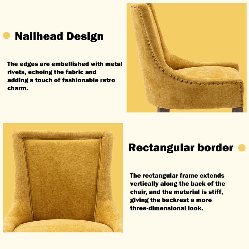 Thickened Side Dining Chair with Solid Wood Legs Set of 6