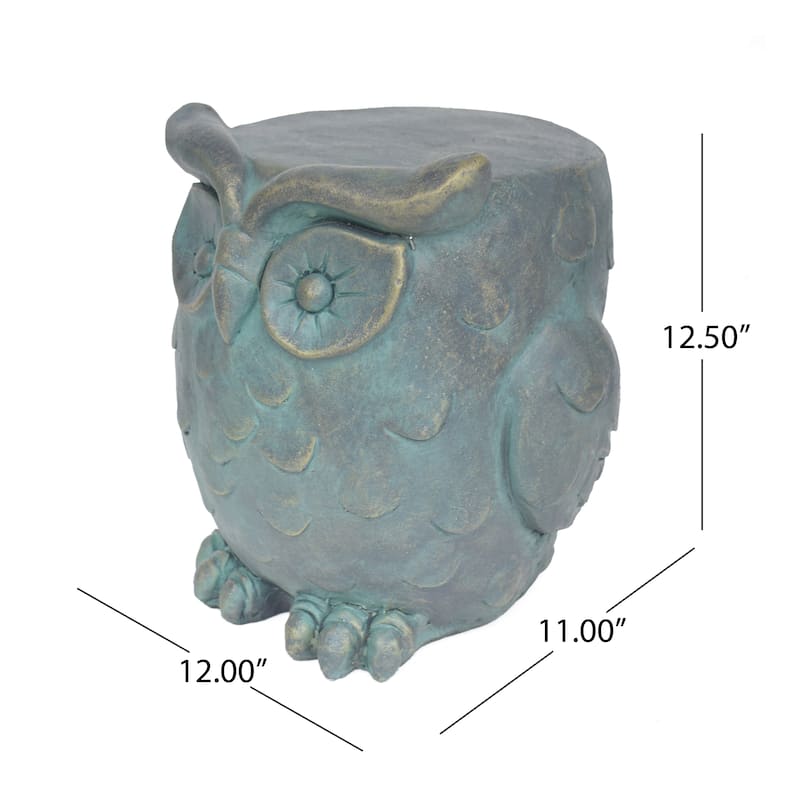 Pratchett Light weight Concrete Owl Garden Stool by Christopher Knight Home