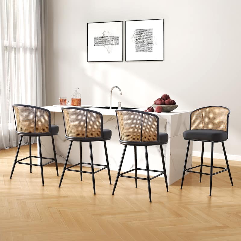 26"/29" Rattan Upholstered Bar Stool /Counter Stools Set of 2/3/4