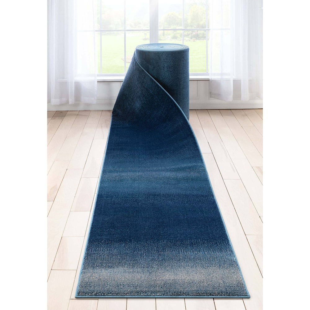 Custom Size Runner Barclay Eslem Ombre Modern Stair Rug -27 Inch Wide
