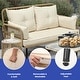 preview thumbnail 3 of 7, Moasis 42.5'' Beige Outdoor Patio Rattan Loveseat with Cushion