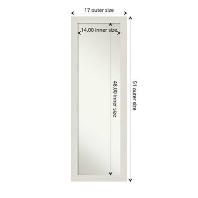 Non-Beveled Full Length On The Door Mirror -White Frame