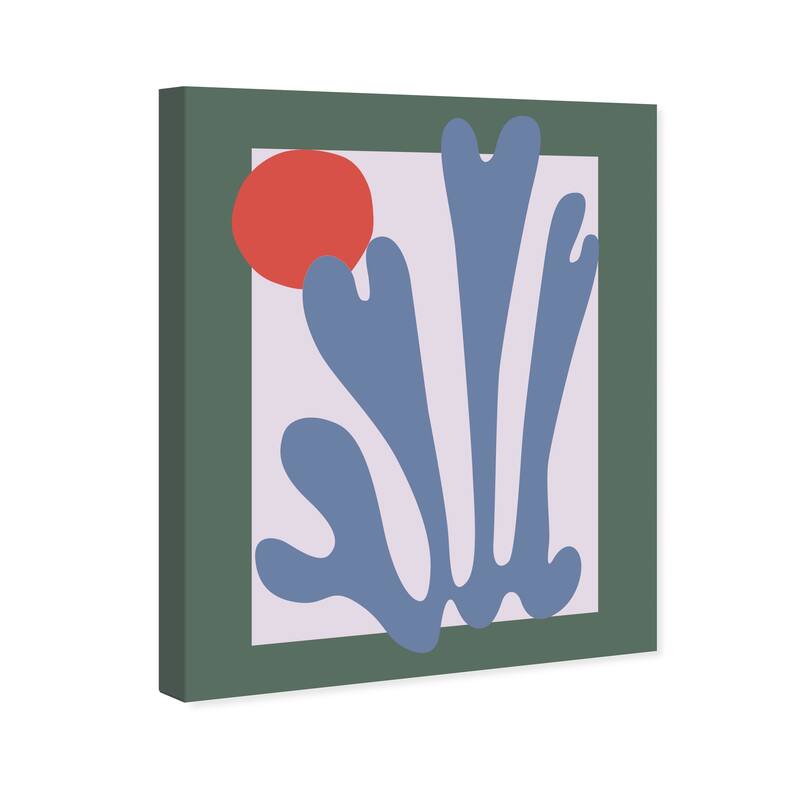 Wynwood Studio Abstract Plant and Moon III Green and Lilac Mid-Century Modern Wall Art Canvas Print