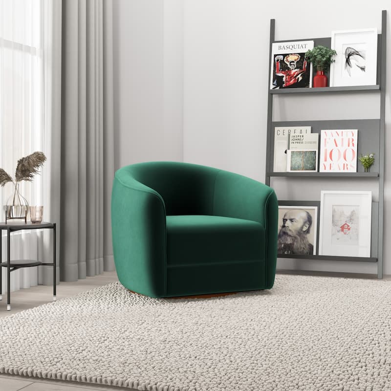 Lantern Mid-Century Modern Round Back Swivel Chair