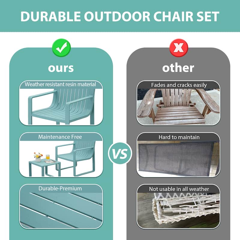 Werph Outdoor Patio Furniture Set, Patio Chairs with Outdoor Table