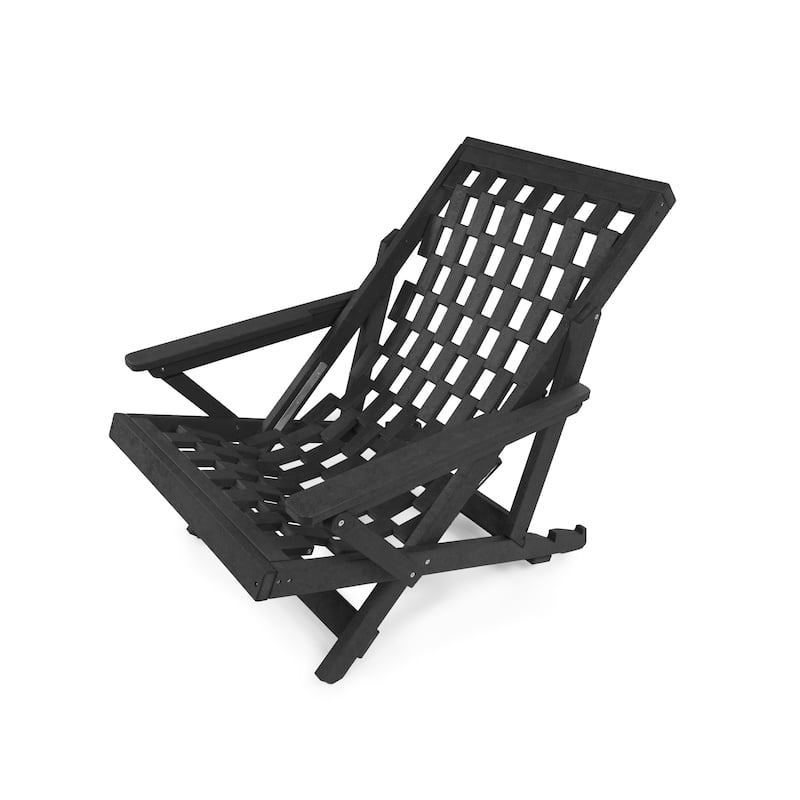 Aspen Fully Assembled All-Weather HDPE Outdoor Folding Lounge Chair with Removable Cushion
