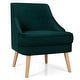 preview thumbnail 3 of 34, Costway Accent Chair Velvet Upholstered Single Sofa with Rubber Wood - 27'' x 25'' x 30''