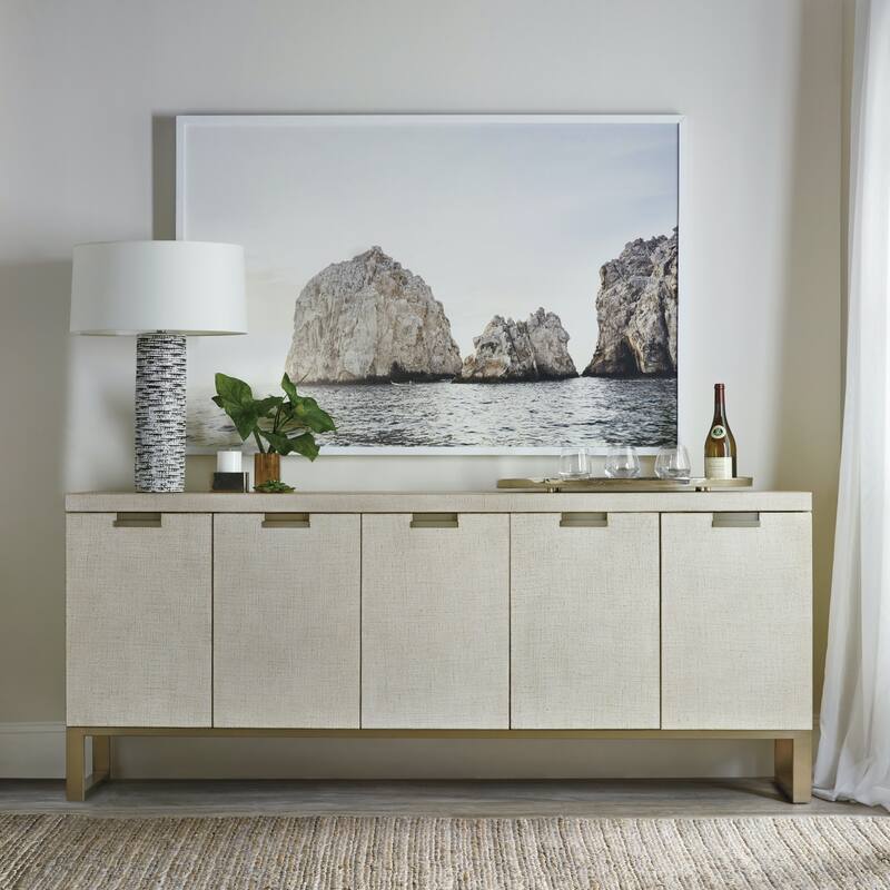 Hooker Furniture Cascade 82" Wide Casual Luxury Dining Room Server - Pebble Beach Burlap
