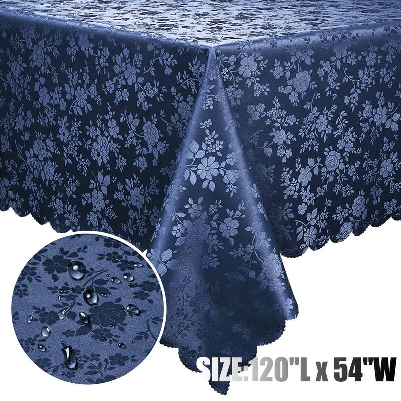 Waterproof Wipeable Vinyl Tablecloth,Rectangle Heavy Duty Table Cloth,120"L x 54"W