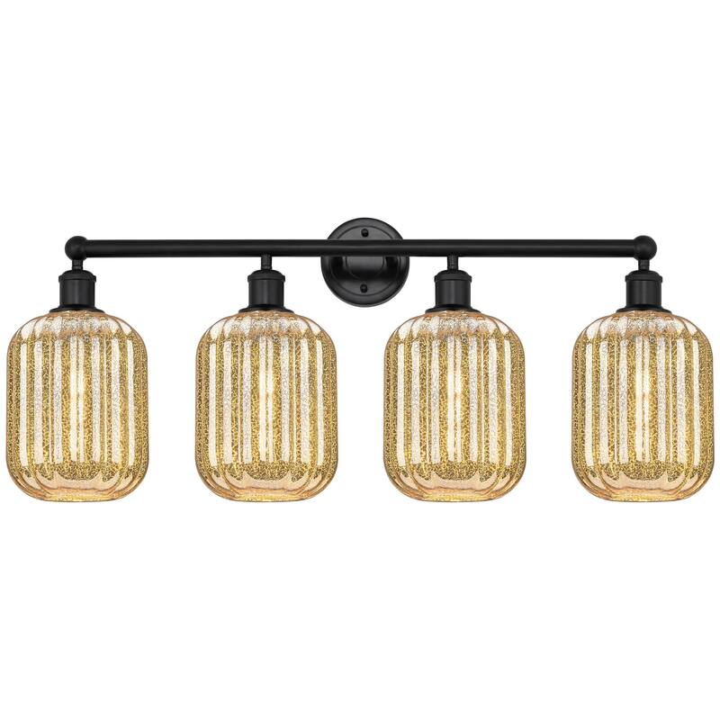 Innovations Lighting Endless Possibilities Edison - Preston - 4 Light 34" Jar Shade Bath Vanity Light - Mercury/Matte Black