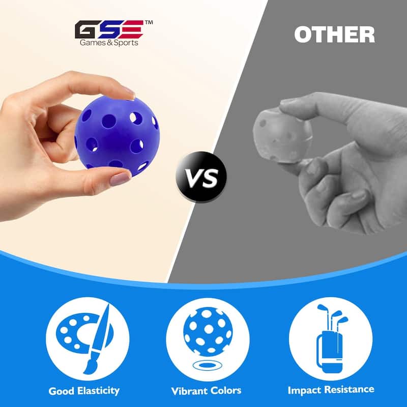 GSE™ 12-Pack Indoor/Outdoor Plastic Hollow Practice Golf Balls, Airflow Training Golf Balls