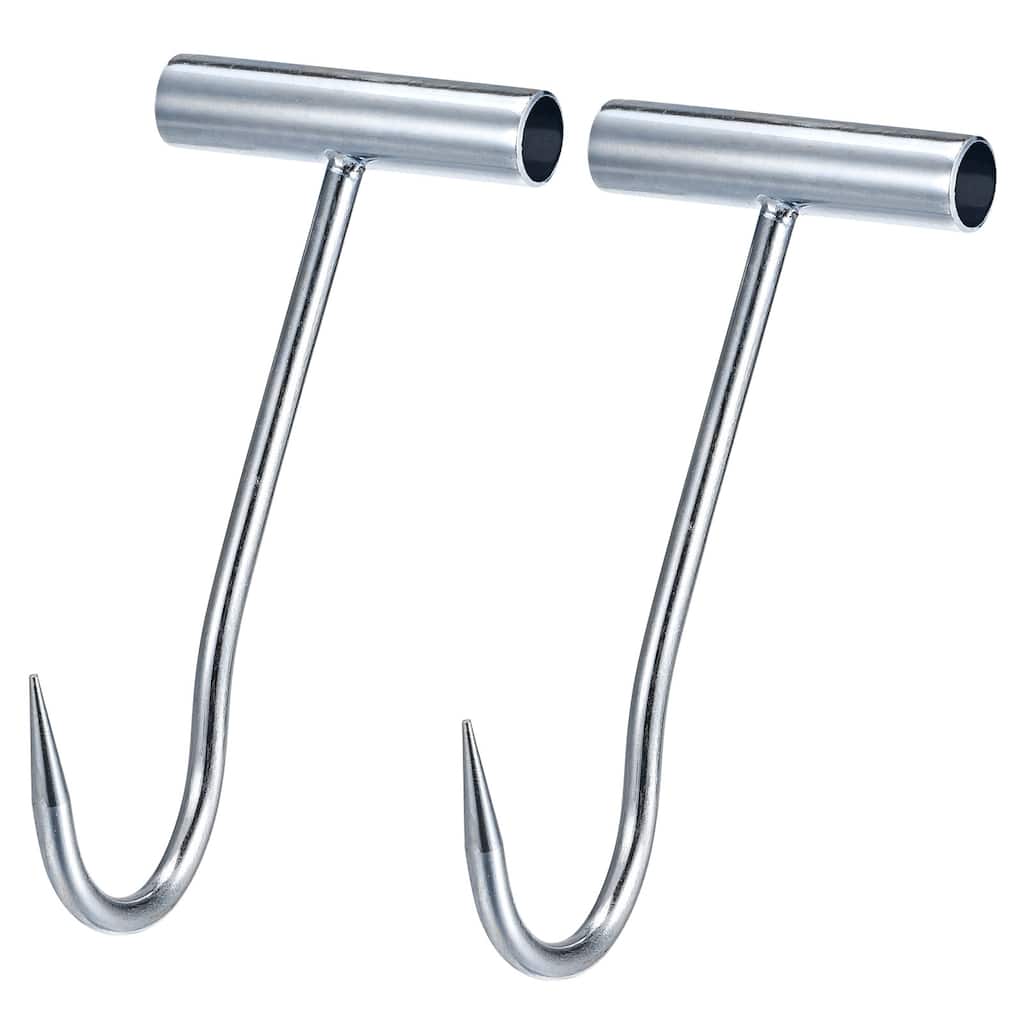 T-Handle Meat Boning Hooks, Stainless Steel T Hooks for Kitchen - Silver Tone