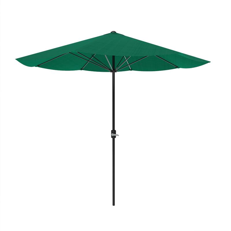 Pure Garden 9 ft Patio Umbrella Outdoor Shade with Easy Crank - Hunter Green