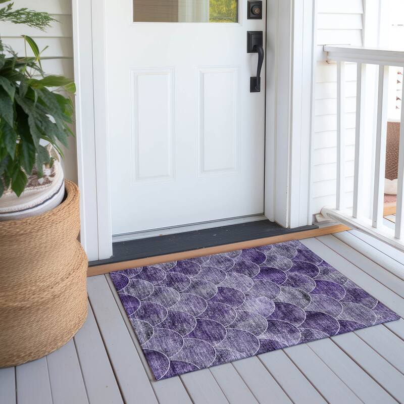 Machine Washable Indoor/ Outdoor Chantille Contemporary Rug