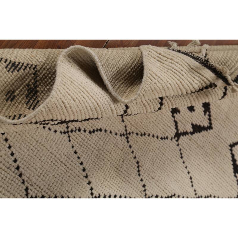 Trellis Moroccan Oriental Area Rug Handmade Modern Wool Carpet - 5'10"x 9'8"