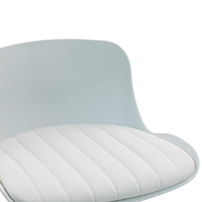 Counter Height Bar Stools Set of 2, Height Adjustable Swivel Bar Stools, Armless PU Leather Kitchen Island Chairs