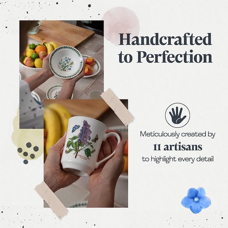 Portmeirion Botanic Garden 30-Piece Dinnerware Set - White and Floral Designs