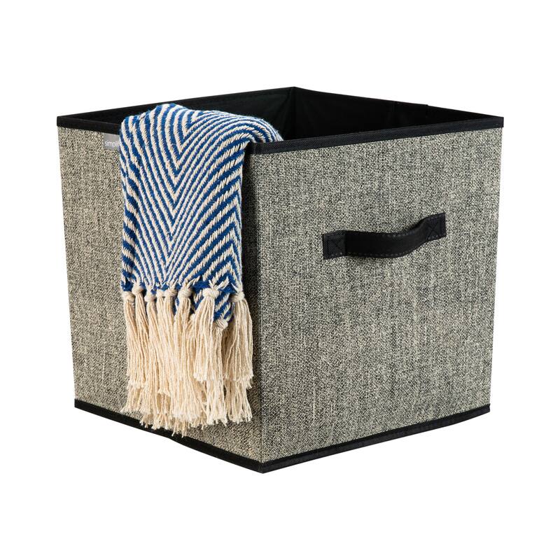 Simplify Black Plastic Storage Cube - L12x W12x H12