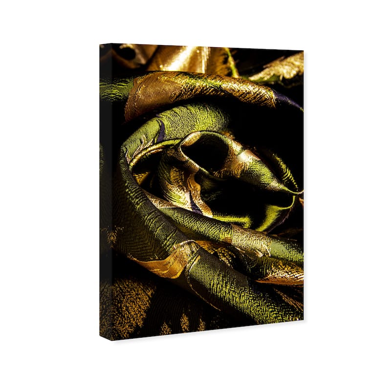Wynwood Studio Canvas Fashion and Glam Mark Zunino - Jade and Gold Fold Gold and Modern & Contemporary Wall Art Canvas Print