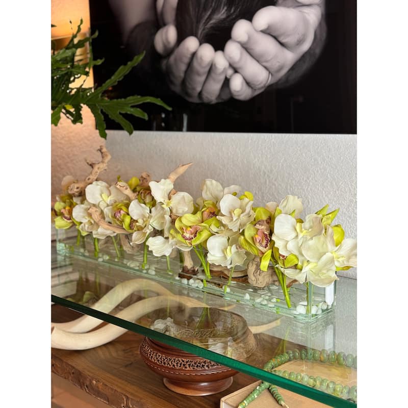 Casa Moderna with White Vandas and Green Cymbidiums