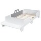preview thumbnail 6 of 5, White Car-Shaped Twin Bed with Bench