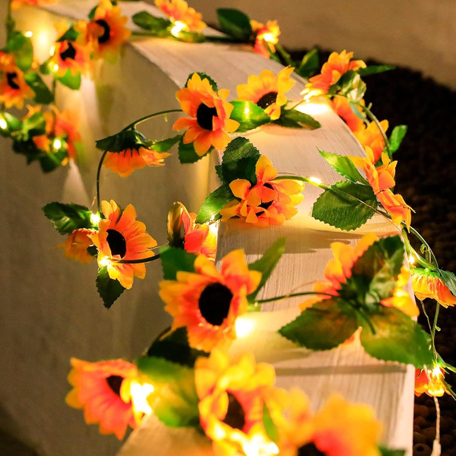 Sunflower solar string lights on sale
