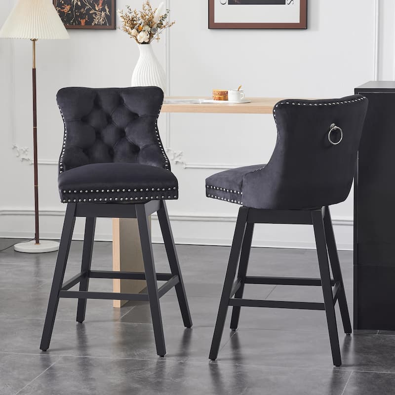 26"/29" Velvet Swivel Counter and Bar Height Stools (Set of 1/2/3/4)