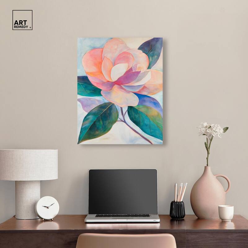 Pink Magnolia II Canvas by Art Remedy, Gallery Wrapped