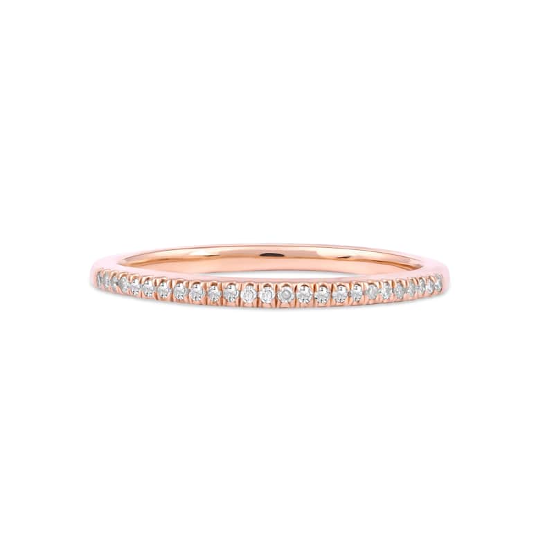 1/10ct TDW Diamond Studded Anniversary Band in 10K Rose Gold for Women