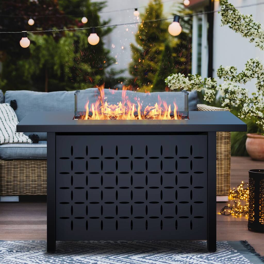 Futzca Gas Fire Pit Table, 50,000 BTU Outdoor Propane Firepit Table