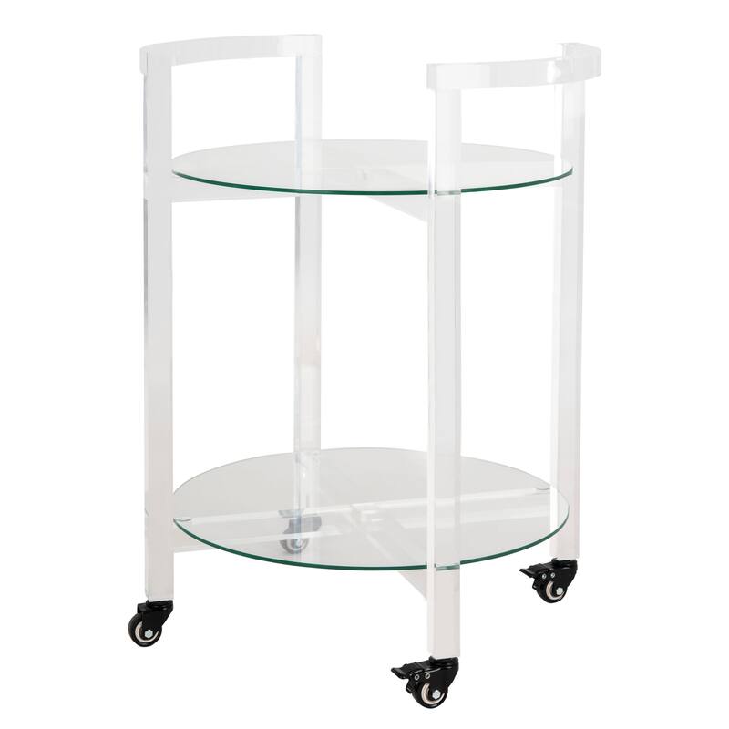SAFAVIEH Couture Jules 2 Tier Acrylic Bar Cart - Clear - 23" W x 20" L x 30" H
